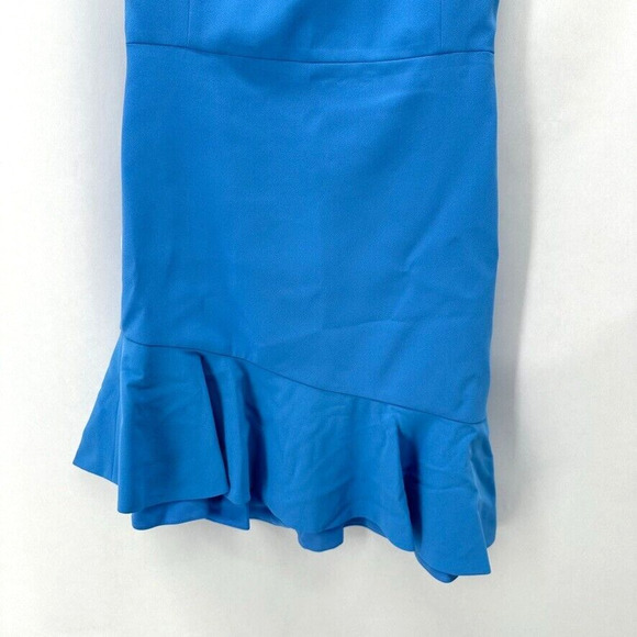 Alice + Olivia Fable Asymmetrical Ruffle Dress‎ Womens 0 Blue Preppy Dainty NWT - Picture 4 of 12